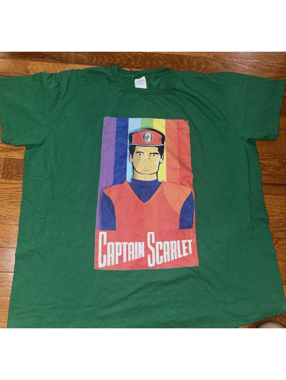 Vintage CAPTAIN SCARLET  Spectrum Mysterons 1960s TV Show T-shirt green 2XL!